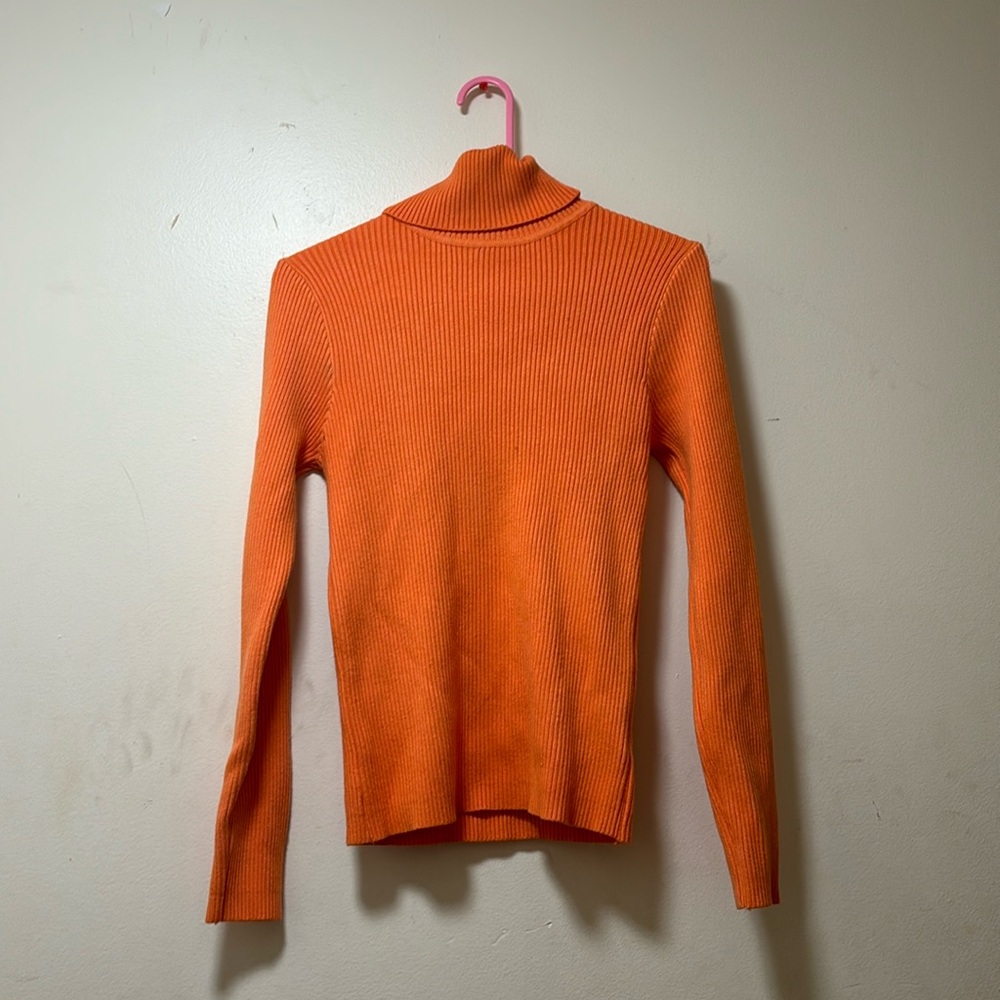 Orange thick turtle neck sweater